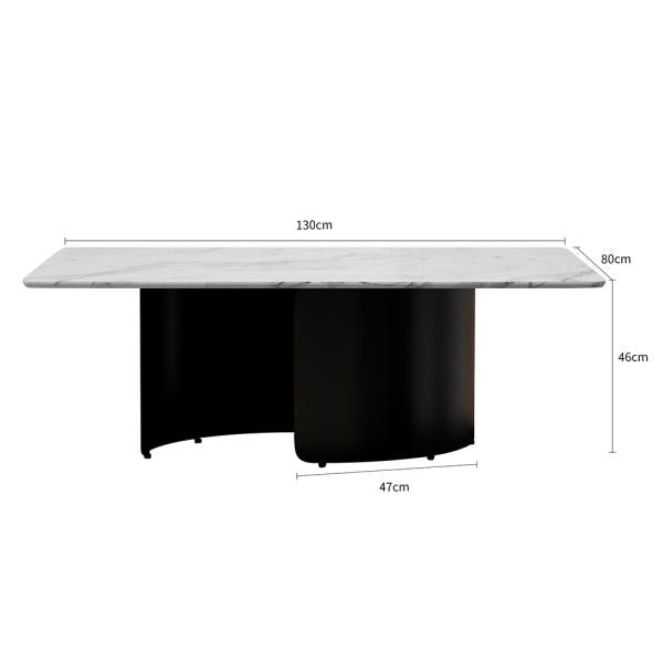 Eclipse White Engineered Marble Coffee Table