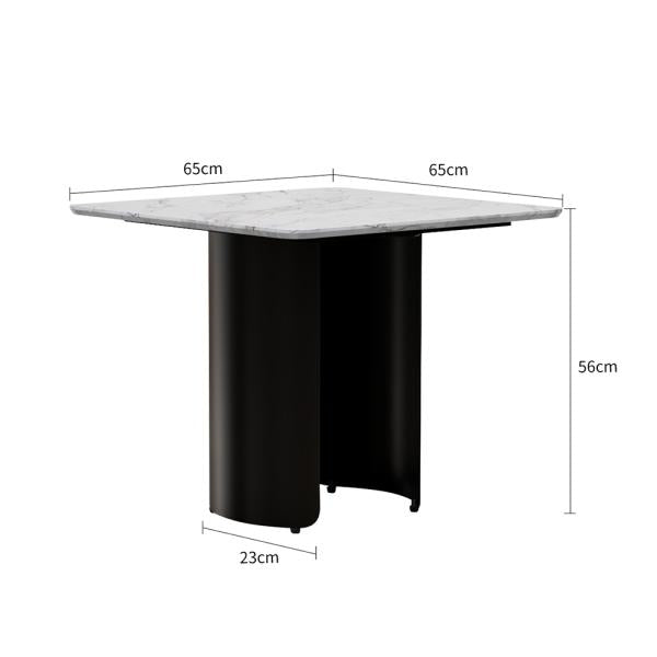 Eclipse White Engineered Marble End Table