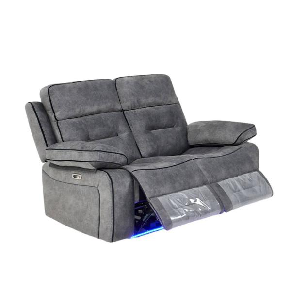Luminova Dark Grey Fabric Electric Recliner Sofa