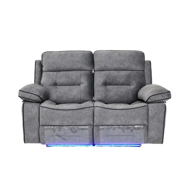 Luminova Dark Grey Fabric Electric Recliner Sofa
