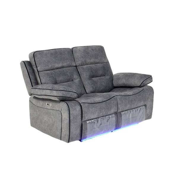 Luminova Dark Grey Fabric Electric Recliner Sofa