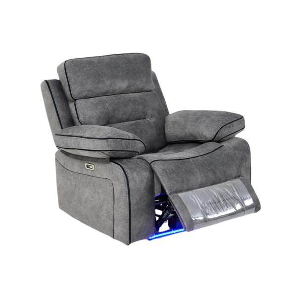 Luminova Dark Grey Fabric Electric Recliner Sofa