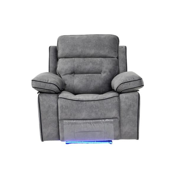 Luminova Dark Grey Fabric Electric Recliner Sofa