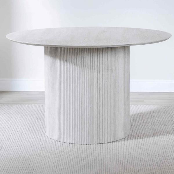 Renzo White Washed Round Dining Table 120cm
