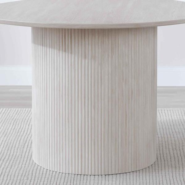 Renzo White Washed Round Dining Table 120cm