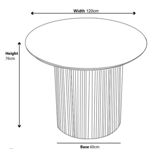 Renzo White Washed Round Dining Table 120cm