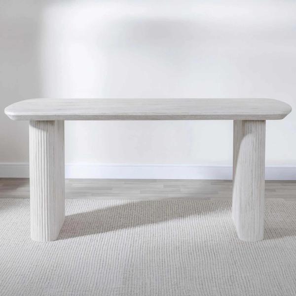Renzo White Washed Oval Dining Table 160cm