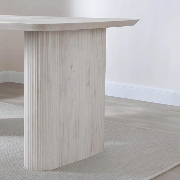 Renzo White Washed Oval Dining Table 160cm