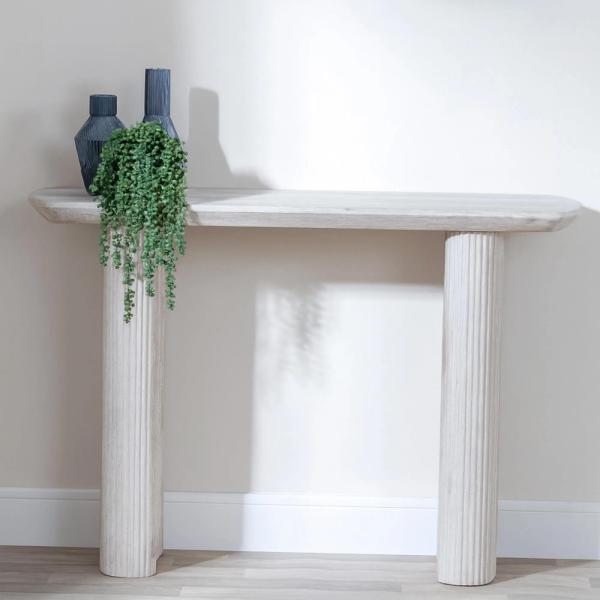 Renzo Rectangle MDF Console Table with Pedestal