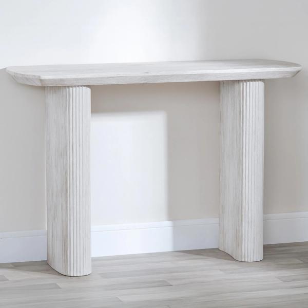Renzo Rectangle MDF Console Table with Pedestal
