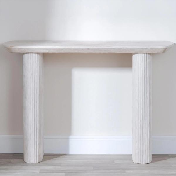 Renzo Rectangle MDF Console Table with Pedestal