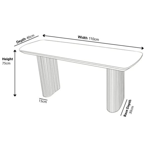 Renzo Rectangle MDF Console Table with Pedestal