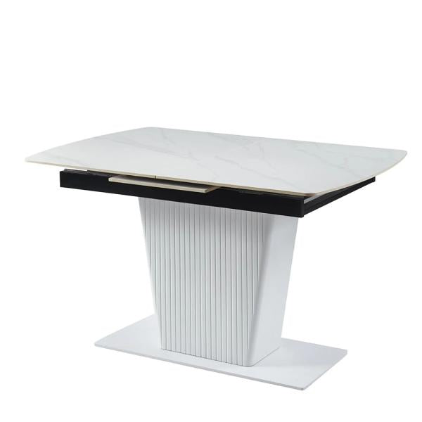 Valtaro White Ceramic Extending Dining Table 130cm-170cm