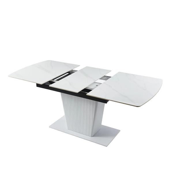 Valtaro White Ceramic Extending Dining Table 130cm-170cm