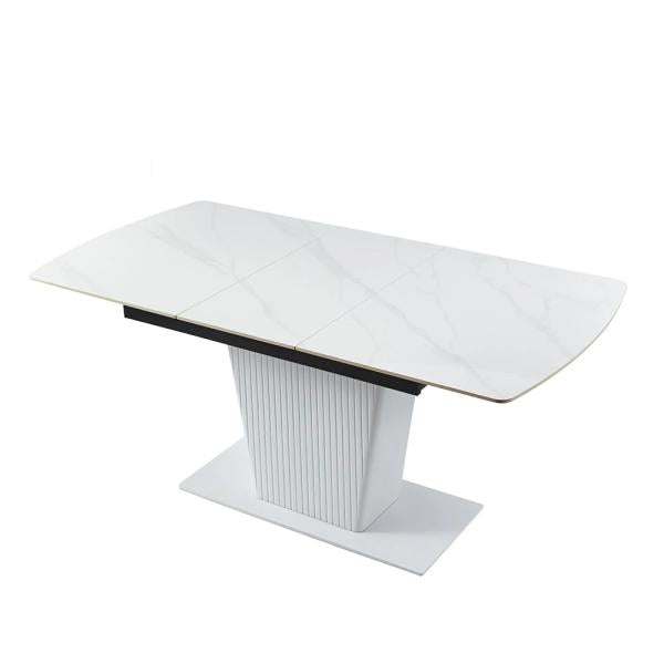 Valtaro White Ceramic Extending Dining Table 130cm-170cm