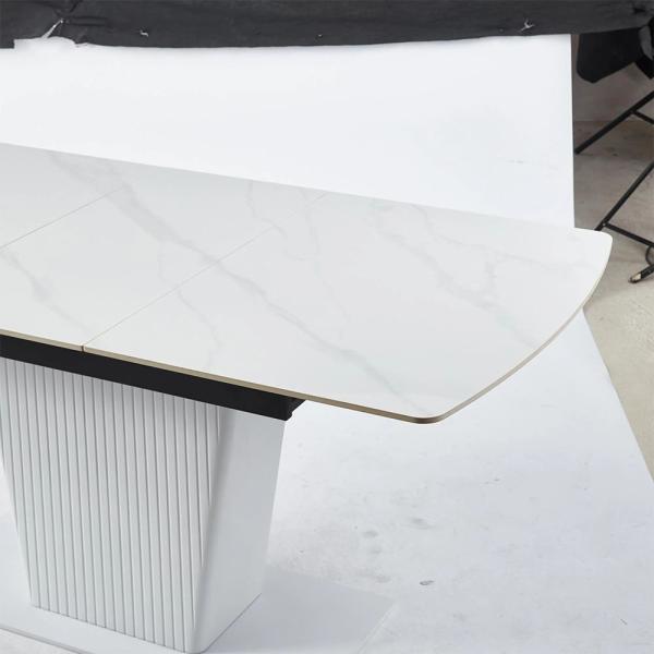 Valtaro White Ceramic Extending Dining Table 130cm-170cm