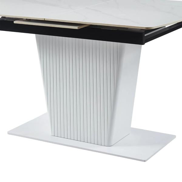 Valtaro White Ceramic Extending Dining Table 130cm-170cm
