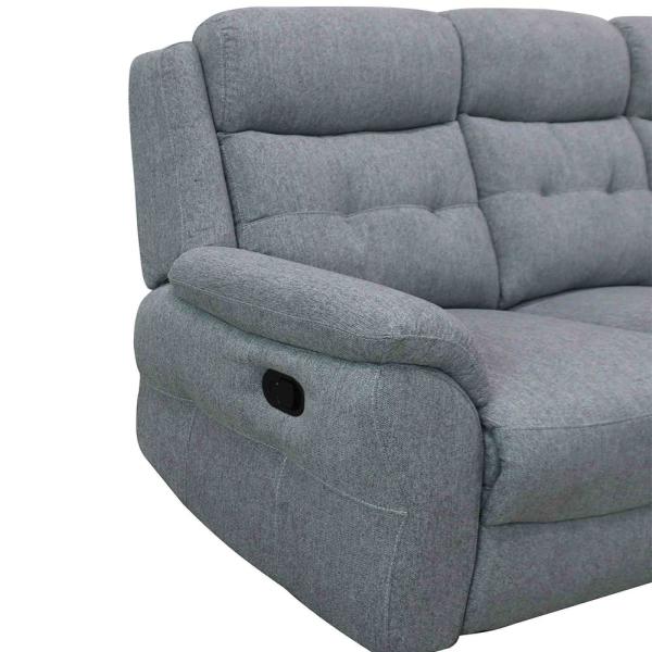Thomas Grey Fabric Manual Recliner Sofa