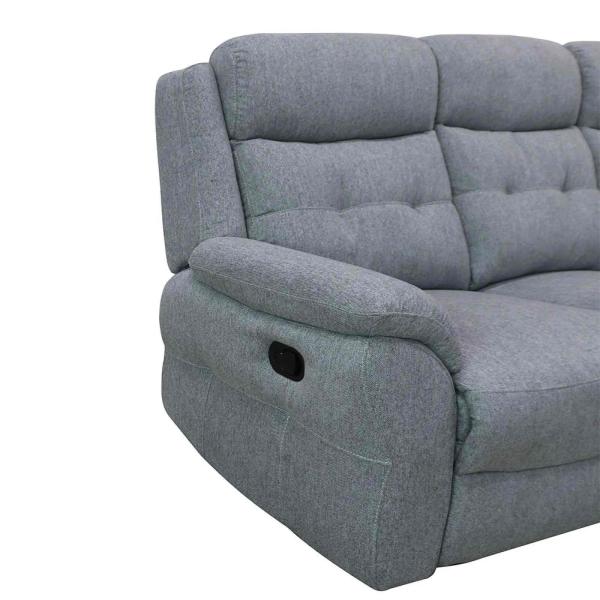 Thomas Grey Fabric Manual Recliner Sofa
