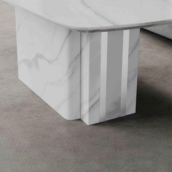 Valente White Engineered Marble Coffee Table