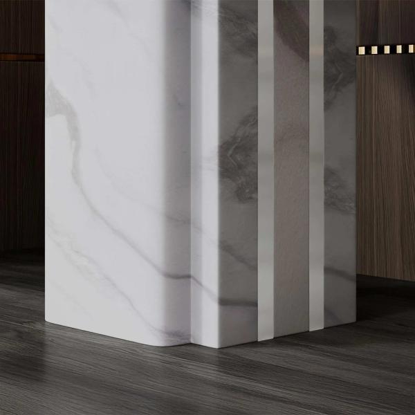 Valente White Engineered Marble Console Table