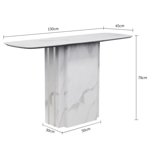 Valente White Engineered Marble Console Table