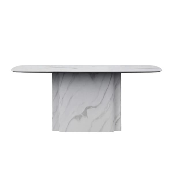 Valente White Engineered Marble Dining Table 240cm