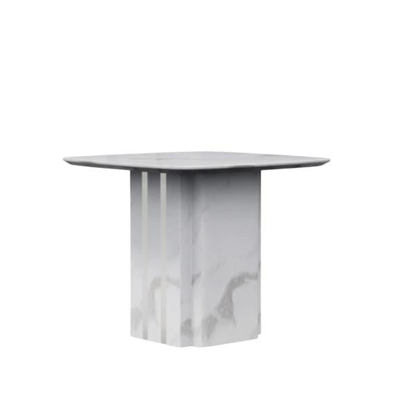 Valente White Engineered Marble End Table