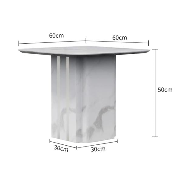 Valente White Engineered Marble End Table