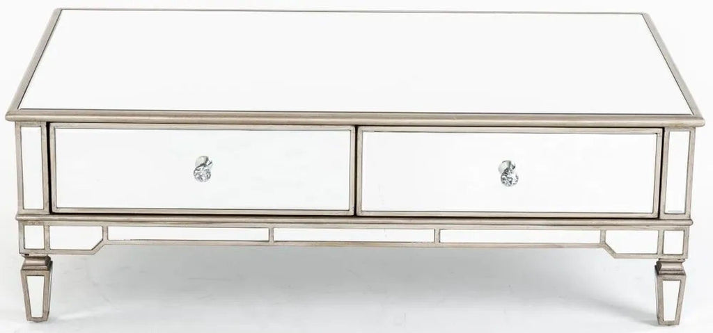 Lumina MDF Mirror Coffee Table with 2 Drawers