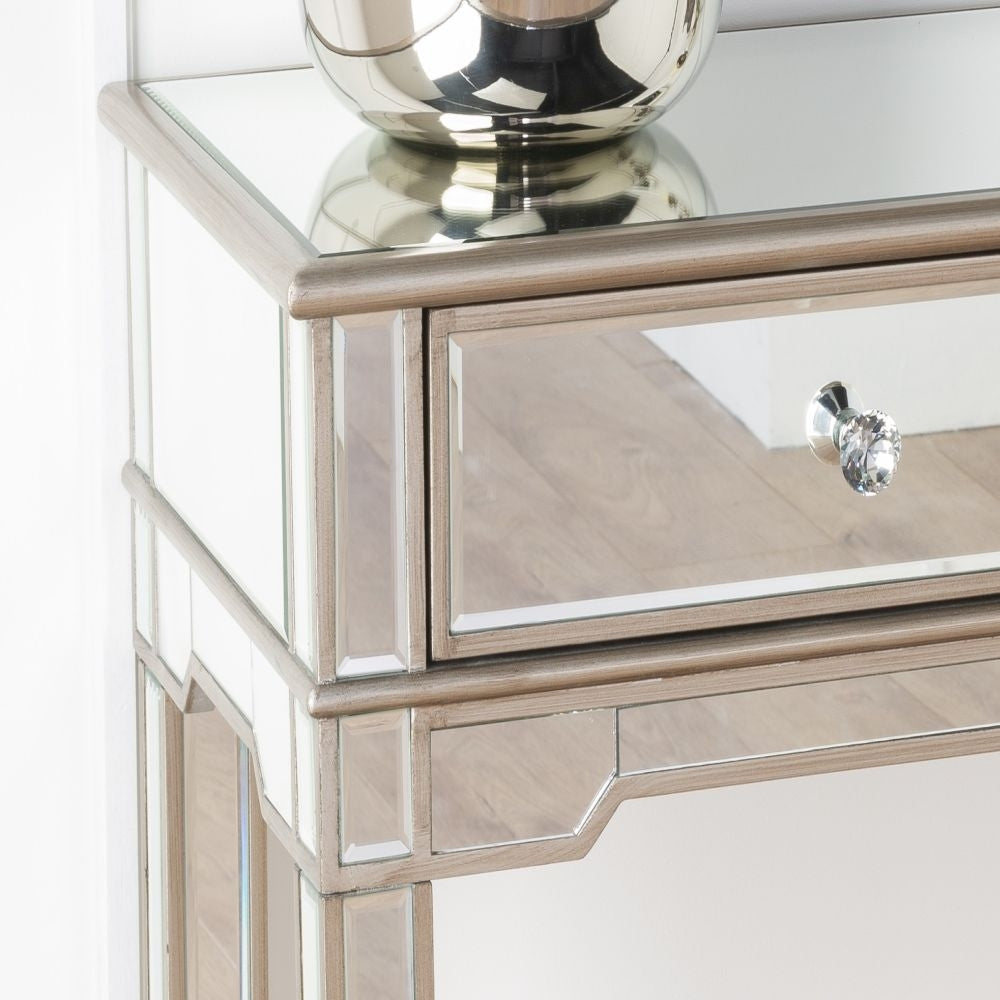 Lumina Mirrored Console Table with 2 Drawers