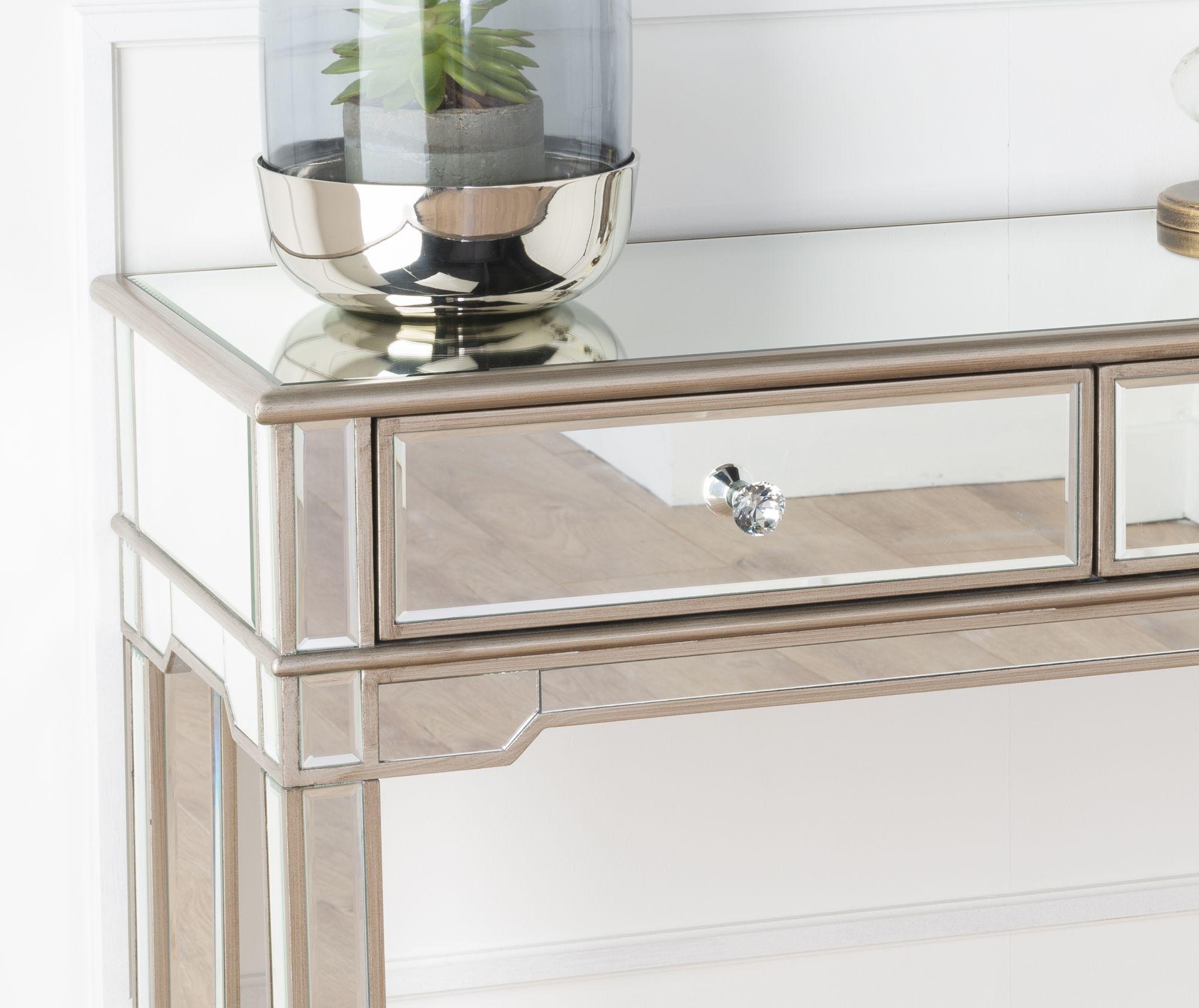 Lumina Mirrored Console Table with 2 Drawers