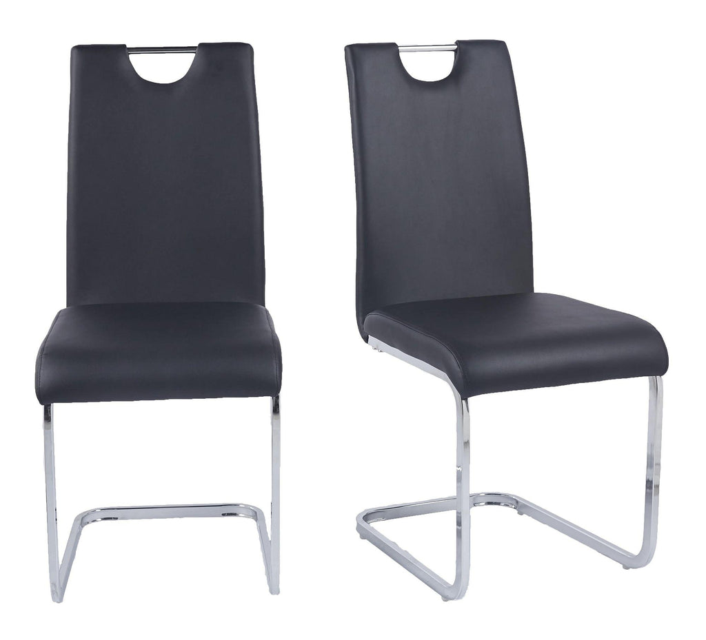 Riviera Chrome Cantilever Faux Leather Dining Chair