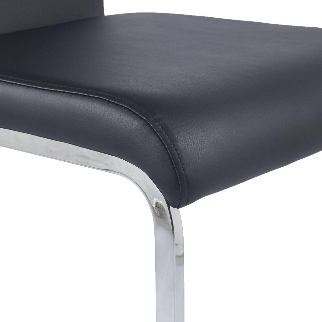 Riviera Chrome Cantilever Faux Leather Dining Chair