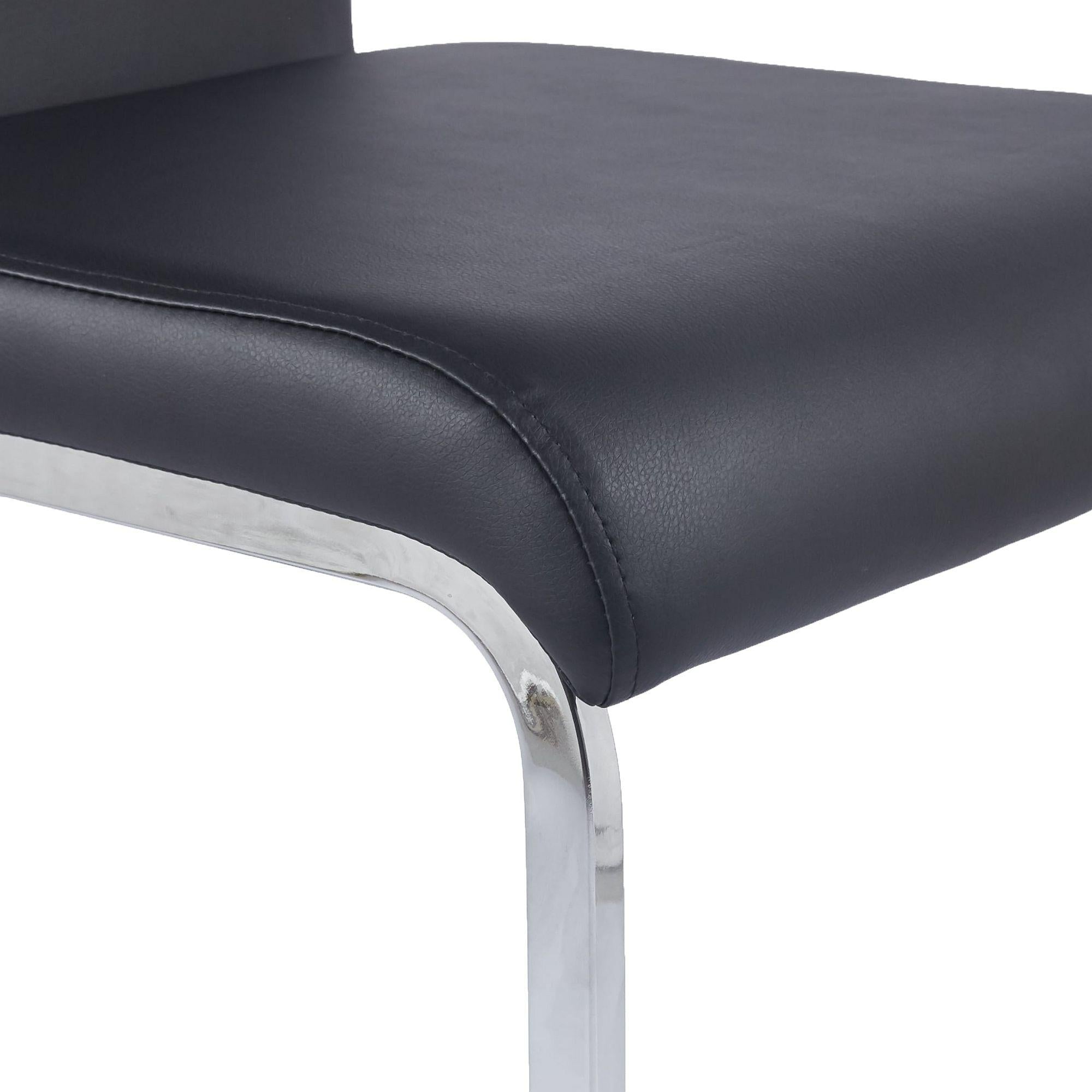 Riviera Chrome Cantilever Faux Leather Dining Chair