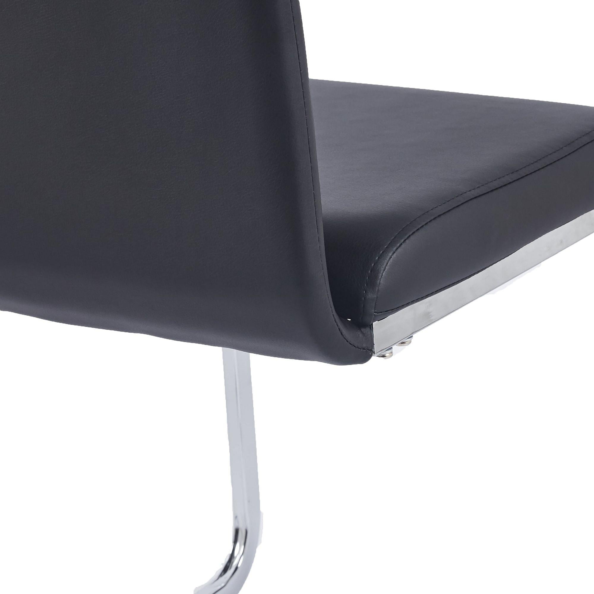 Riviera Chrome Cantilever Faux Leather Dining Chair