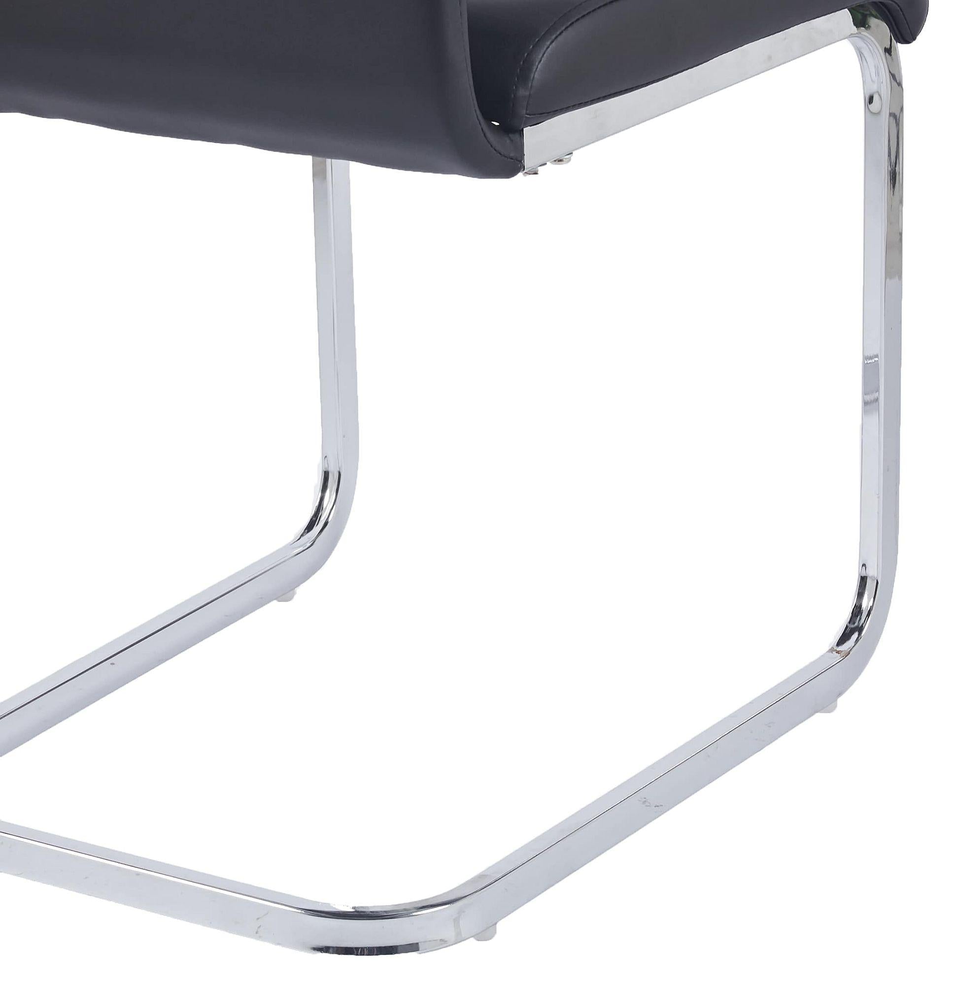 Riviera Chrome Cantilever Faux Leather Dining Chair