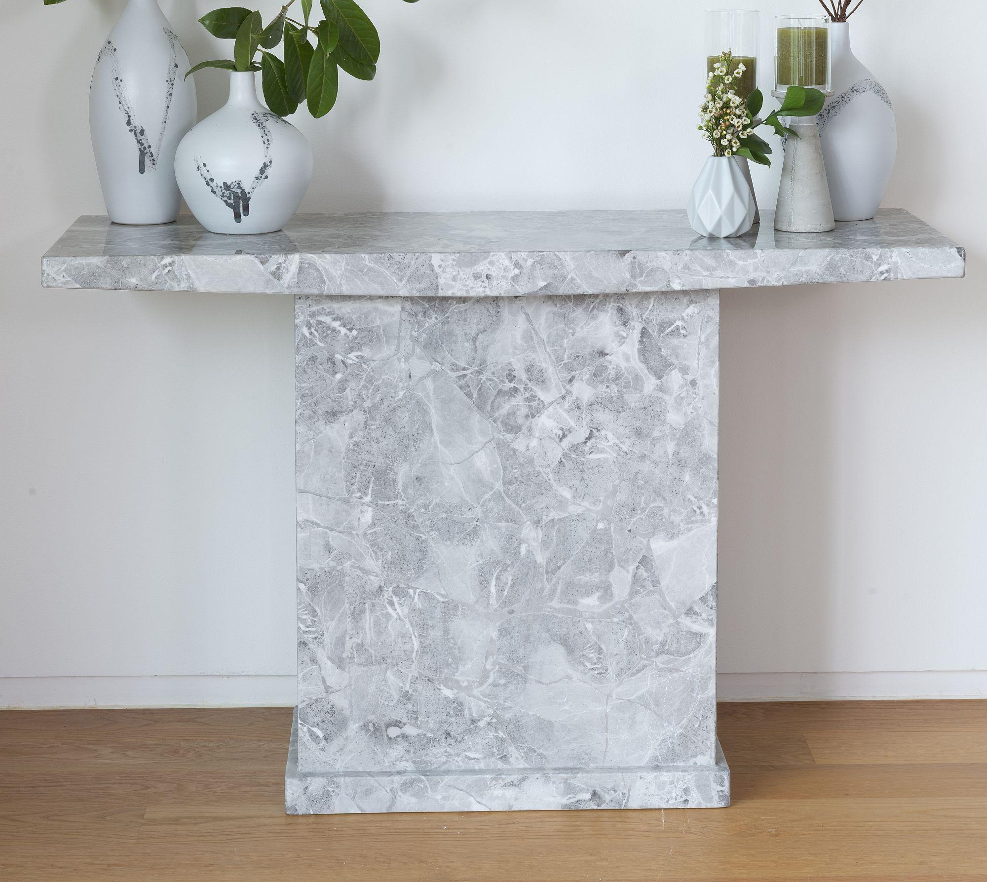Anza Grey Engineered Marble Console Table
