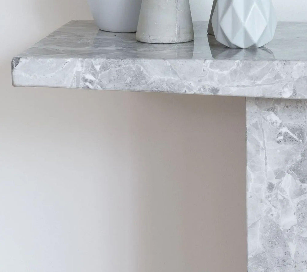 Anza Grey Engineered Marble Console Table