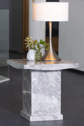Anza Grey Engineered Marble Square End Table