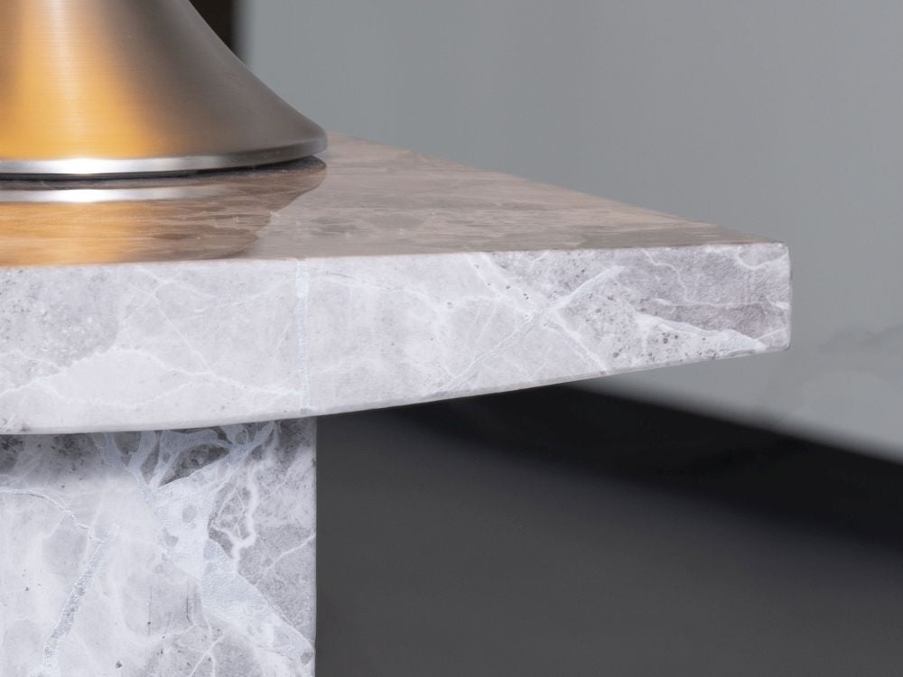 Anza Grey Engineered Marble Square End Table