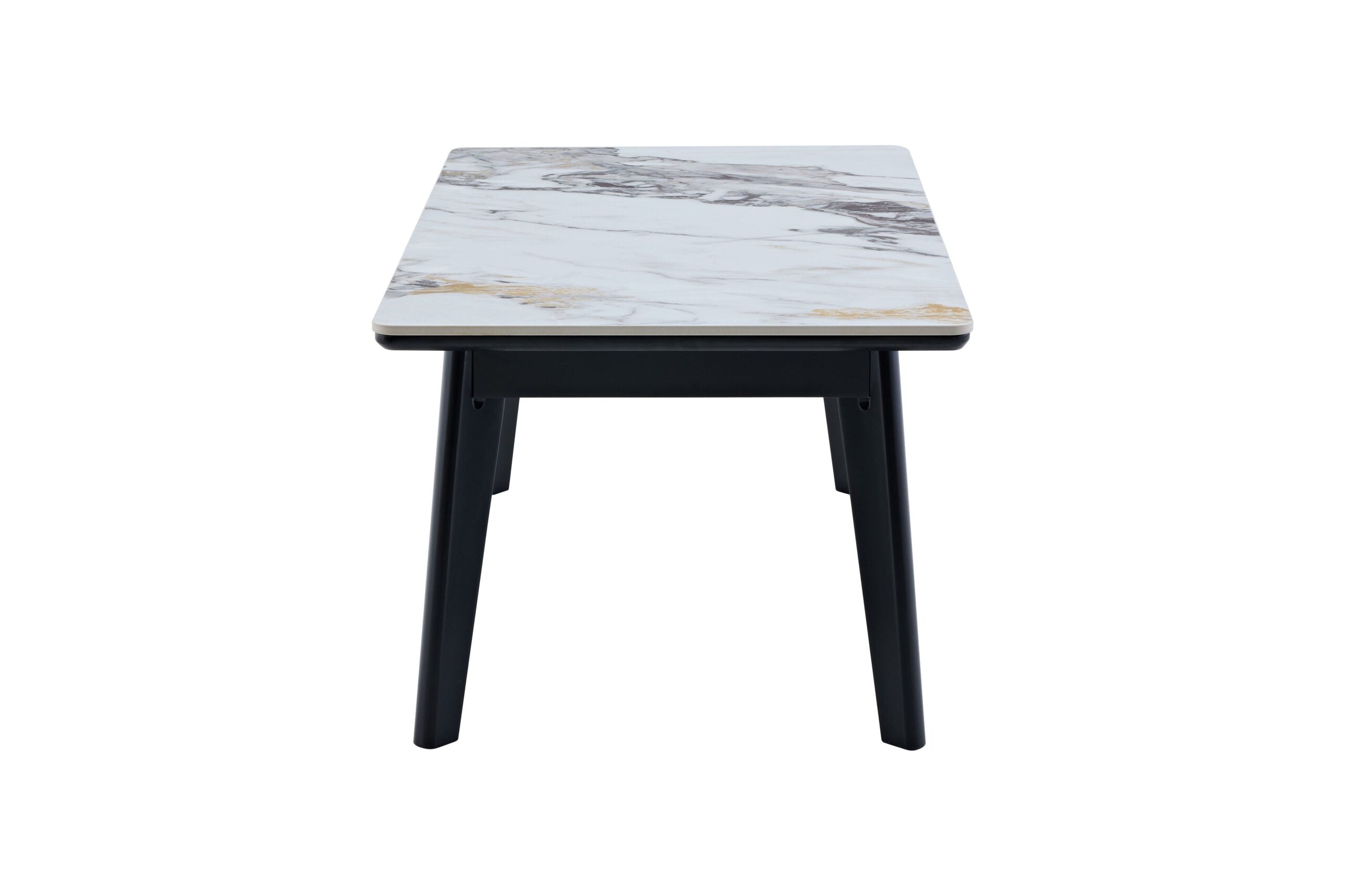 Arizona Cream Ceramic Marble-Effect Coffee Table - side view
