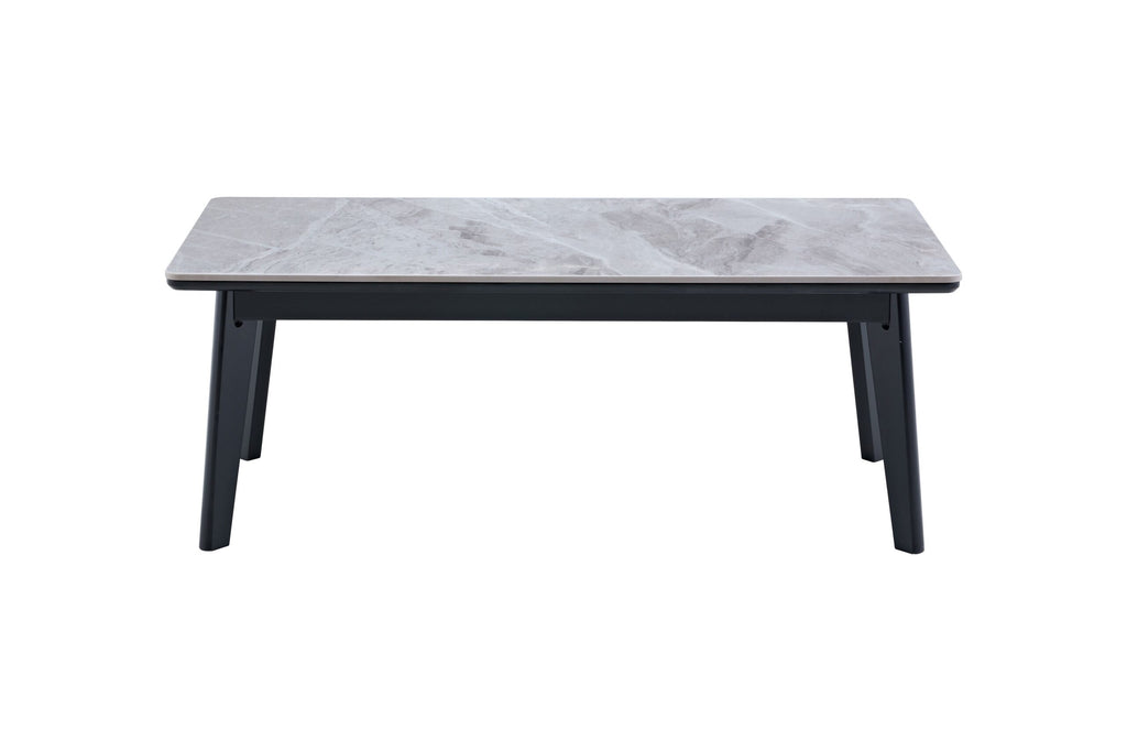 Arizona Grey Ceramic Marble-Effect Coffee Table - front view