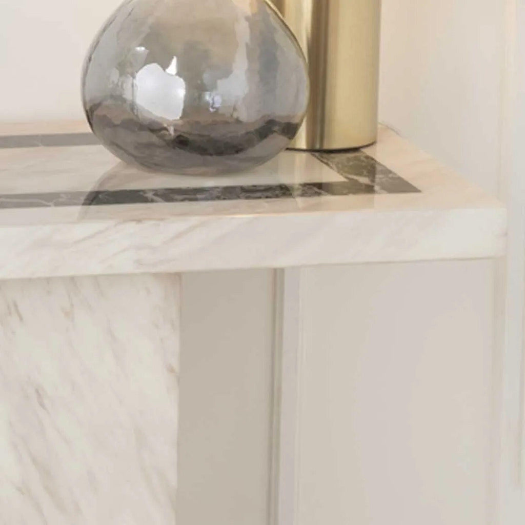Arzano Cream Engineered Marble Console Table