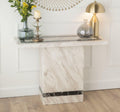 Arzano Cream Engineered Marble Console Table
