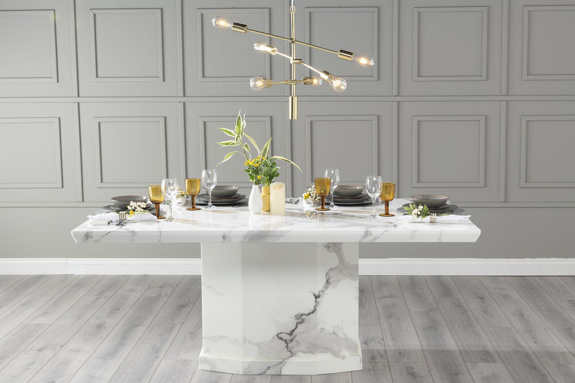 Athens White Engineered Marble Coffee Table