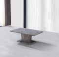 Milano Grey Stone-Effect Coffee Table with matching pedestal base