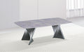 Spiral Grey Sintered Stone Coffee Table with twin twisted chrome pedestal base