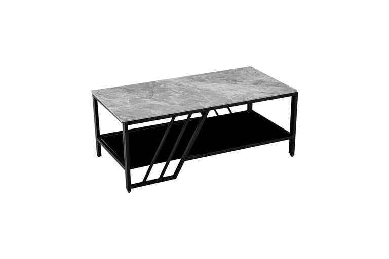 Vega Grey Sintered Stone Coffee Table - angled view