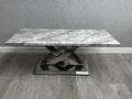 Elina Grey Ceramic Marble-Effect Coffee Table - side view